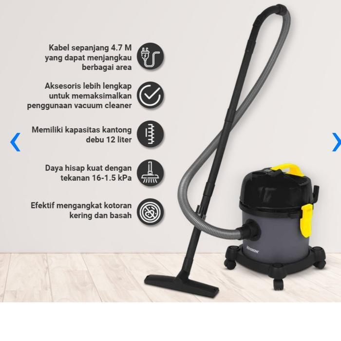 Vacum Cleaner Wet and Dry Krisbow 10100235 Vacuum Vakum Cleaner 12L Al
