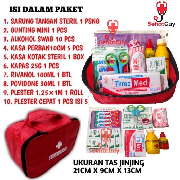 Terlaris Paket P3K Travel Kit / Tas Jinjing Standar Dengan Isi Lengkap P3K / Cocok untuk Dan Mobil