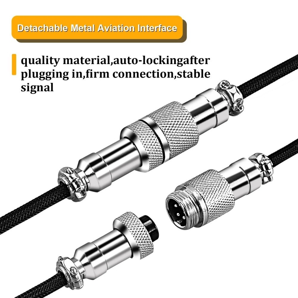 USB Type C Mechanical Keyboard Coiled Cable Hardware Linker Computer Aviation Mechanical Cable