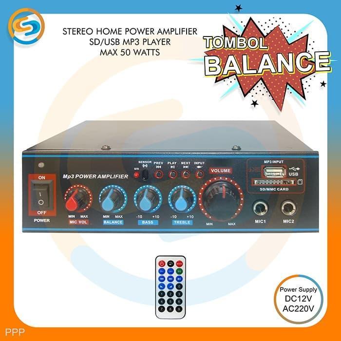 Power Amplifier Streo Home Fm Sd Usb Mp3 Player Ac-Ppp