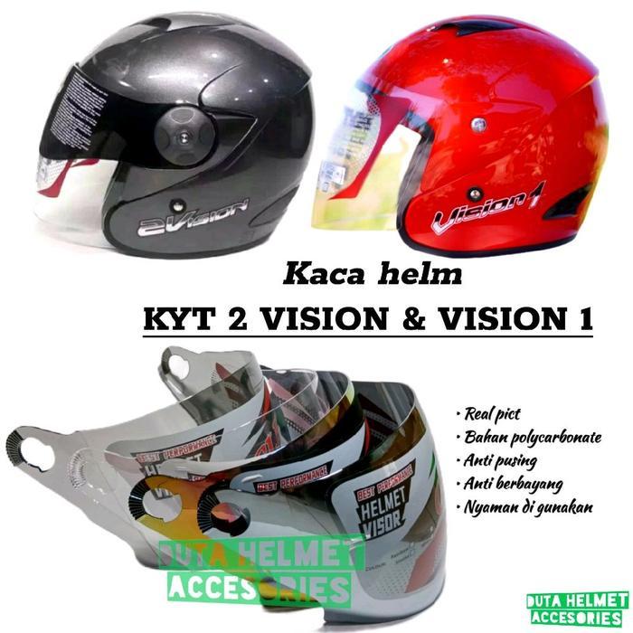 Kaca Helm Kyt 2Vision Visor Helmet Vision 1 Bening Smoke Pelangi Silver