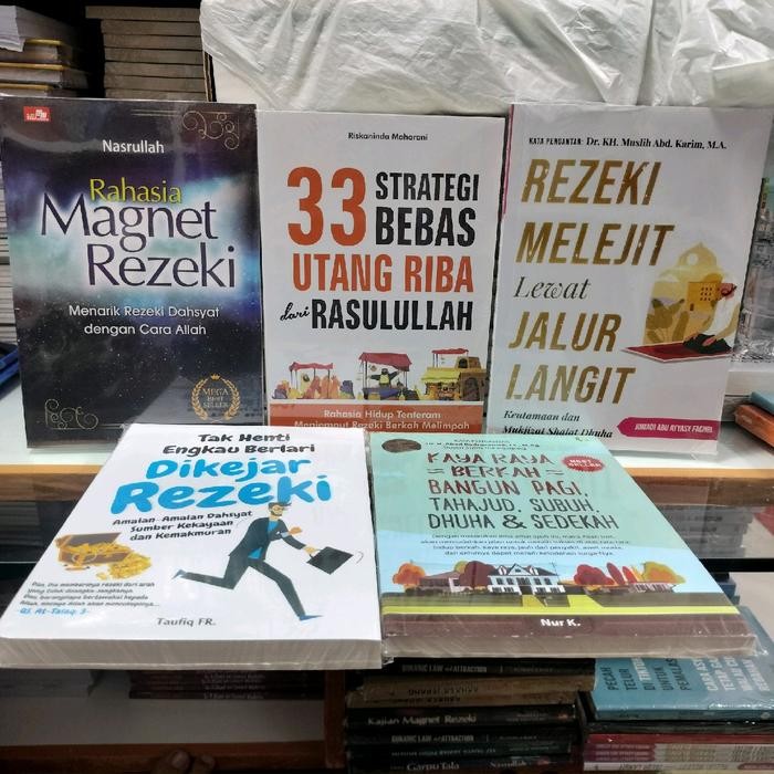 Paket 5 Buku Rahasia Magnet Rezeki, 33 Strategi Bebas Utang Riba Dari Rasulullah, Rezeki Meljit