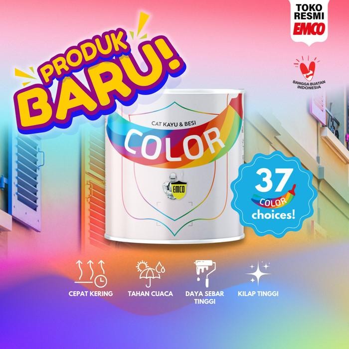 COLOR Cat Kayu & Besi 0,8 kg - BLACK WHITE GREY Hitam Putih Abu-abu Cepat Kering Gloss Matte Doff