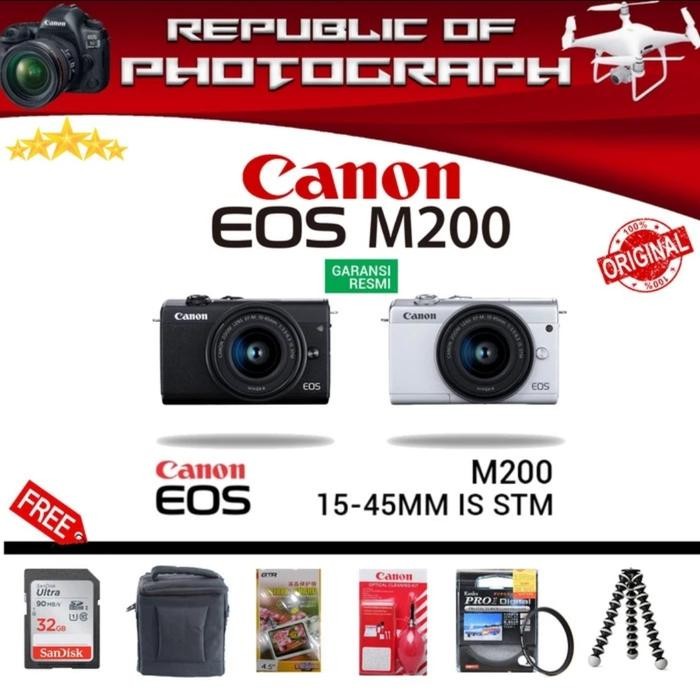 NEW CANON EOS M200 KIT 15-45MM IS STM / KAMERA MIRRORLESS CANON EOS M200