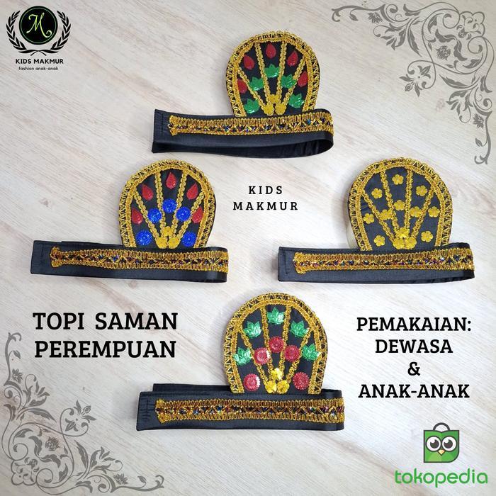 Topi aceh tari saman perempuan asesoris kepala adat aceh anak dewasa