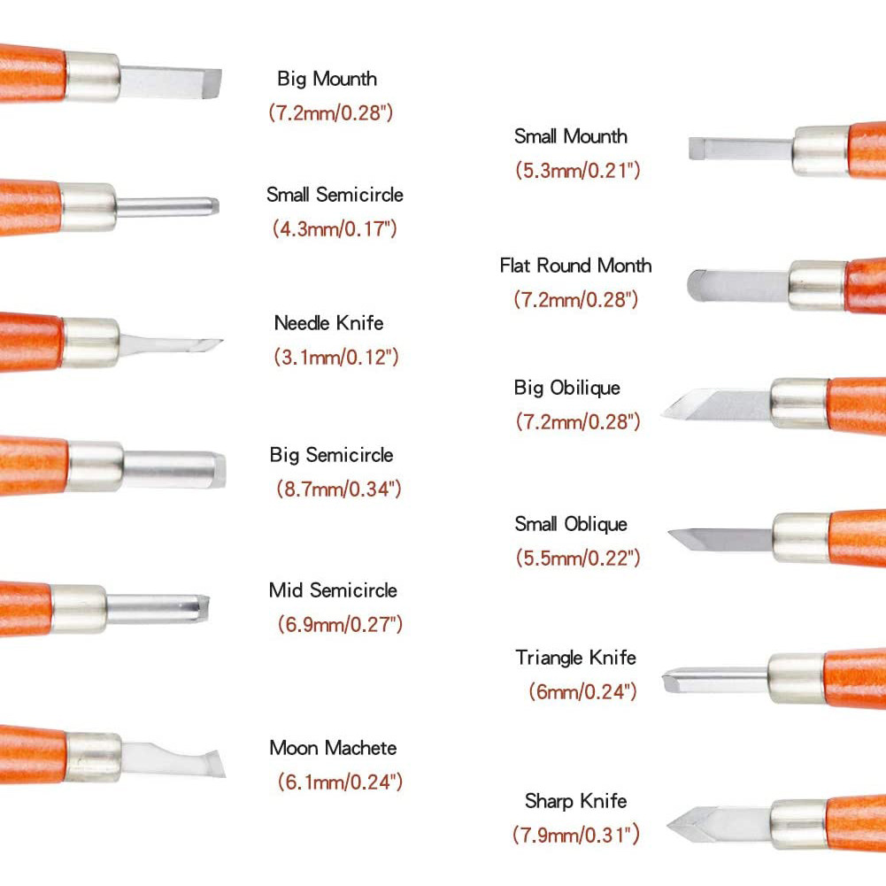 Wood Carving Tools Set SKS7 Carbon Steel Crafting Chisel Tools - with Protective Cover Storage Bag 1