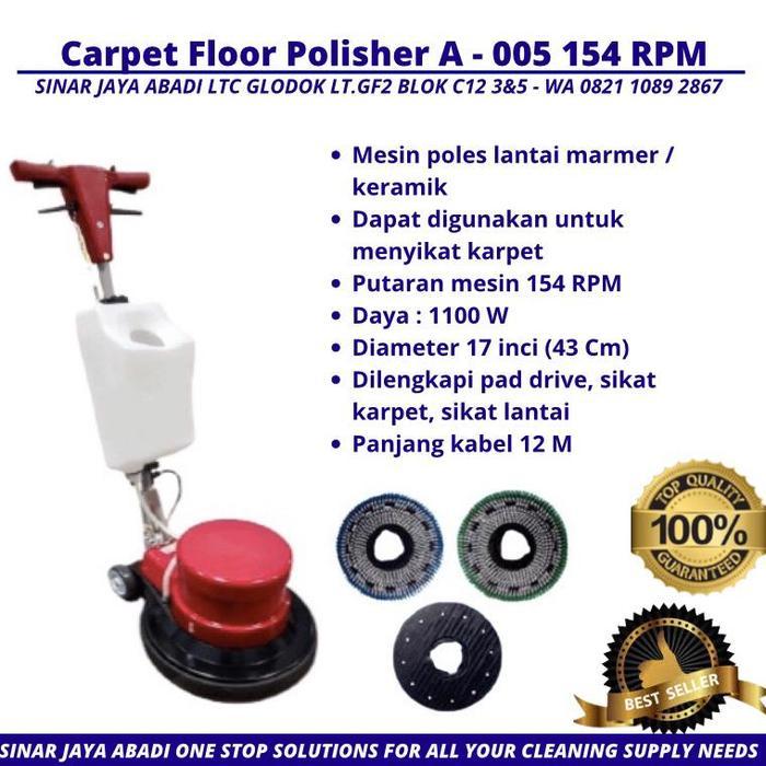 Mesin Polisher Baffing 154 RPM Sikat Poles Lantai Marmer Keramik