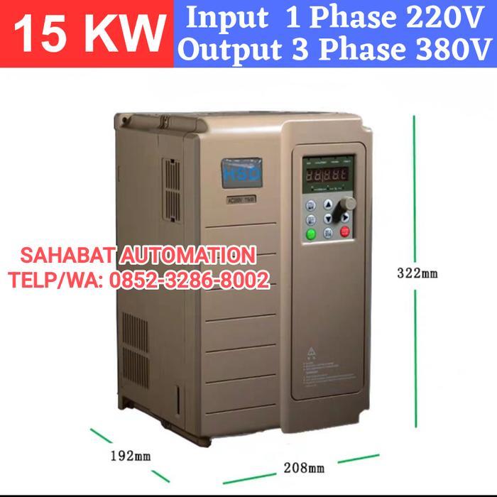 BERMUTU Inverter Single Phase 220V to Three Phase 380V 15KW 20HP Inverter Motor Input 1phase 220V -