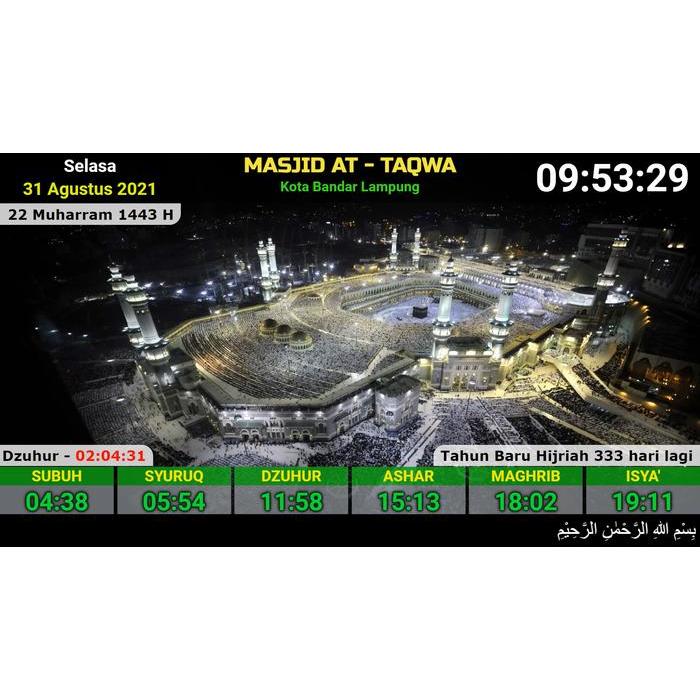 Kontroller Jam Sholat TV - Jadwal Sholat TV - JWS TV - JWS Raspberry