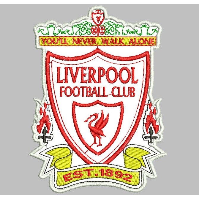 DD-247 PATCH BORDIR LIVERPOOL CF EST 1892 BOLA CLUB LOGO EMBROIDERY