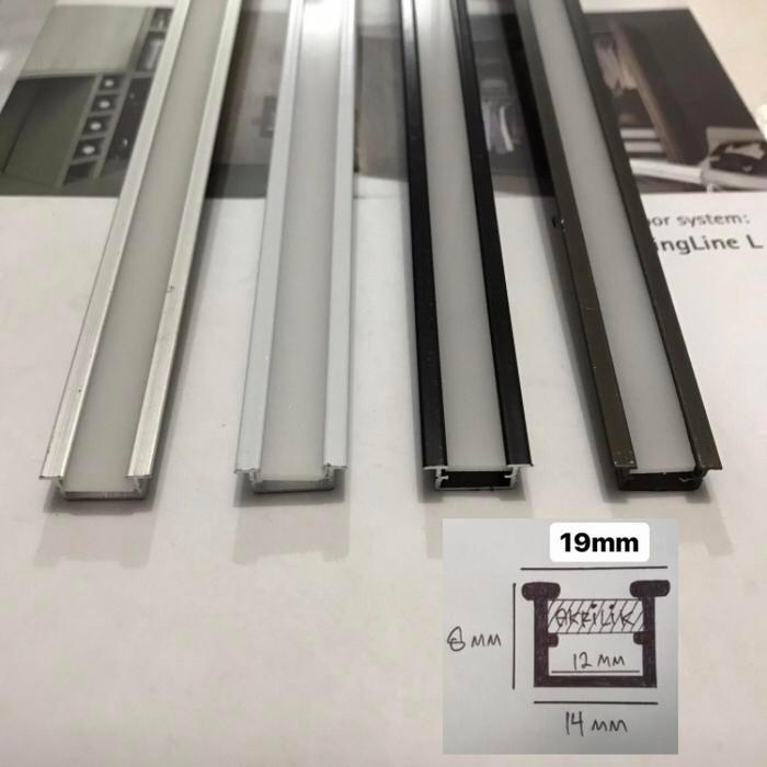 List Rel Lis Led Rumah Lampu Led Strip Alumunium Acrylic Cover Hitam