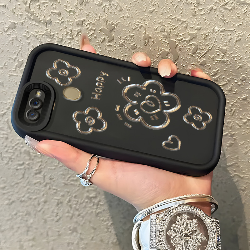 Casing Hp OPPO A7 OPPO A5s OPPO A12 OPPO A12S A11k Case Casing Menggambar Bunga pola HP Kasing Silik