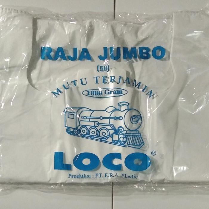 1sxa- Kantong Plastik Loco Raja Jumbo Putih Susu Uk 50 - Kantong Besar 50X75