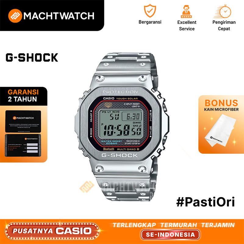Jam Tangan Pria Casio G-Shock GMW-B5000D-1CDR GMW-B5000D GMWB5000D Square Tough Solar Black Digital 