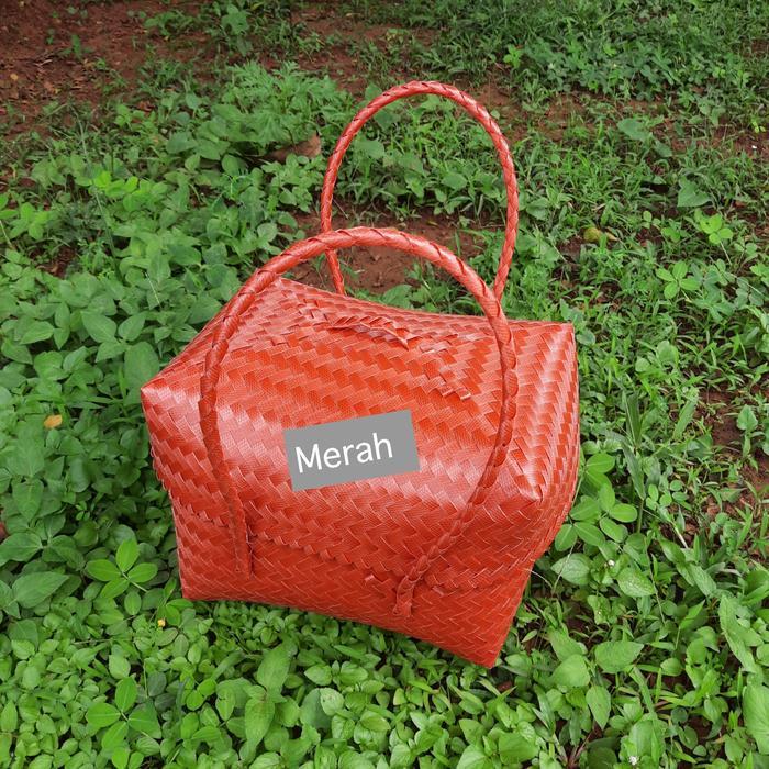 Keranjang Anyaman Plastik / Tas Anyam / Tas Hampers Bingkisan E10 Original