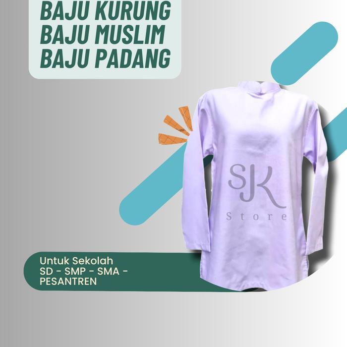 olfc- Baju Muslim / Kurung / Padang Untuk Anak Sekolah Sd/Smp/Sma/Pesantren Kain Katun