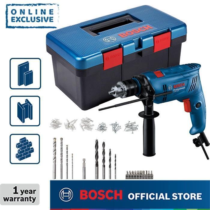 Bosch GSB 600 Bor Impact Listrik Set 600W BOX 13MM / Bor impac Set / Bor Listrik / Freedom Kit