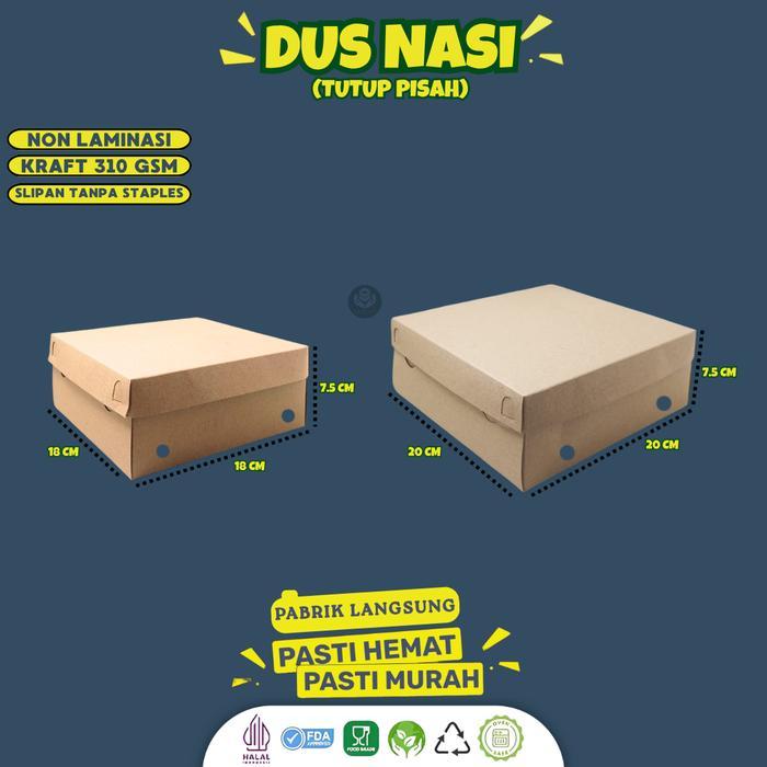 [30 Pcs] Dus Nasi 18X18 / Box Nasi 18x18 / Dus Box Kotak Kardus TPS Nasi Katering Makanan 18x18 /