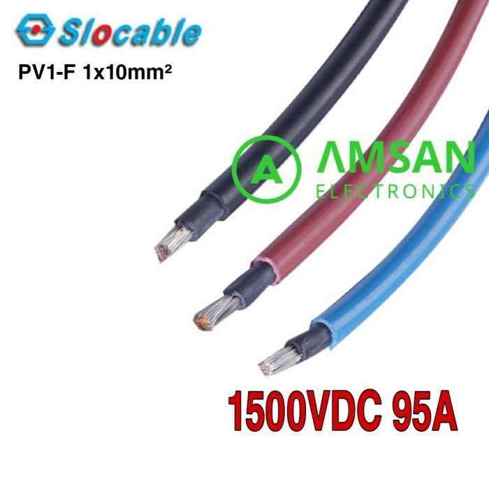 BERKUALITAS PV1-F 1x 10mm Slocable PV Single Core Kabel Solar Panel Surya 1x10mm