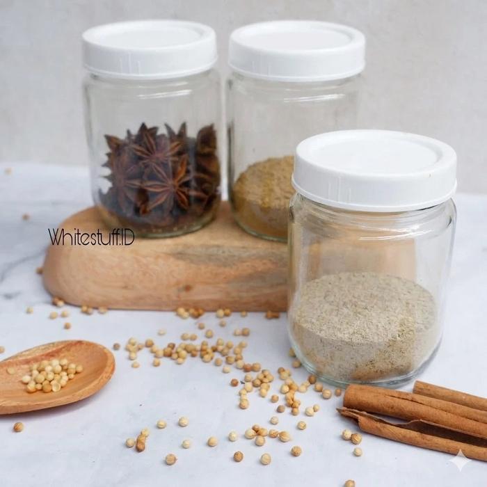 WHITESTUFF BOTOL JAR KACA 250ML TOPLES KACA 250ML TOPLES SAMBAL TOPLES COKLAT CAKE TOPLES SELAI