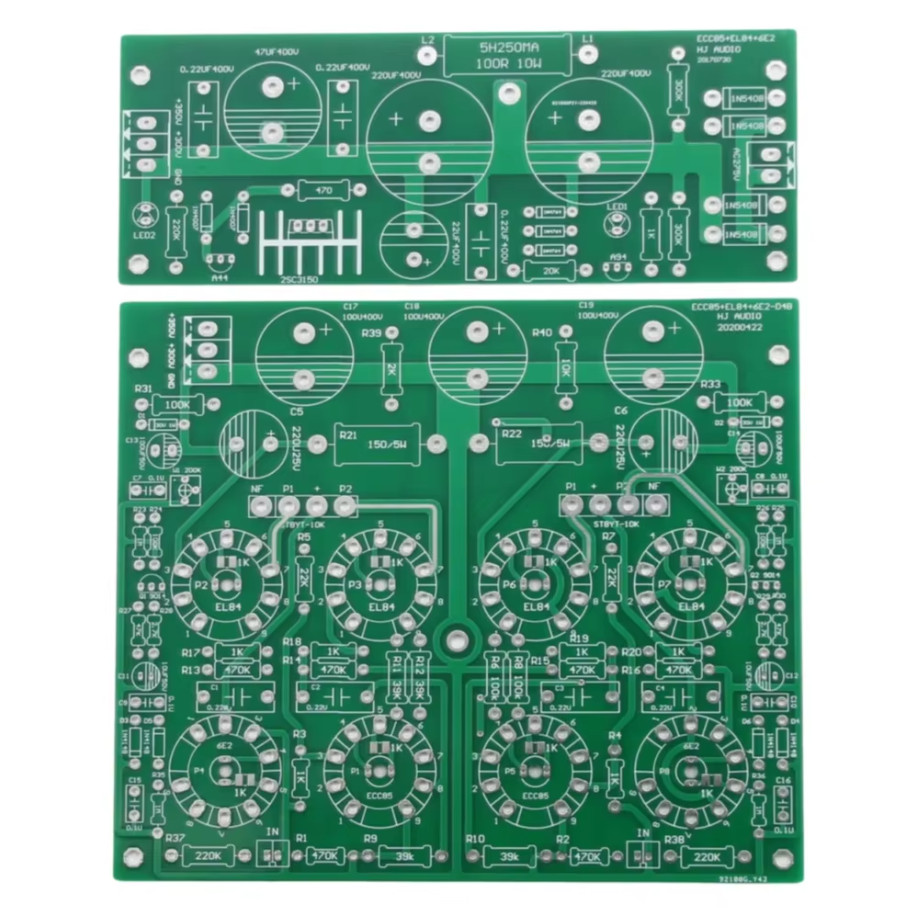 HiFi EL84 Stereo Tube Amplifier Bare Board PP Push-Pull Power Amp PCB + Power Supply Board PCB