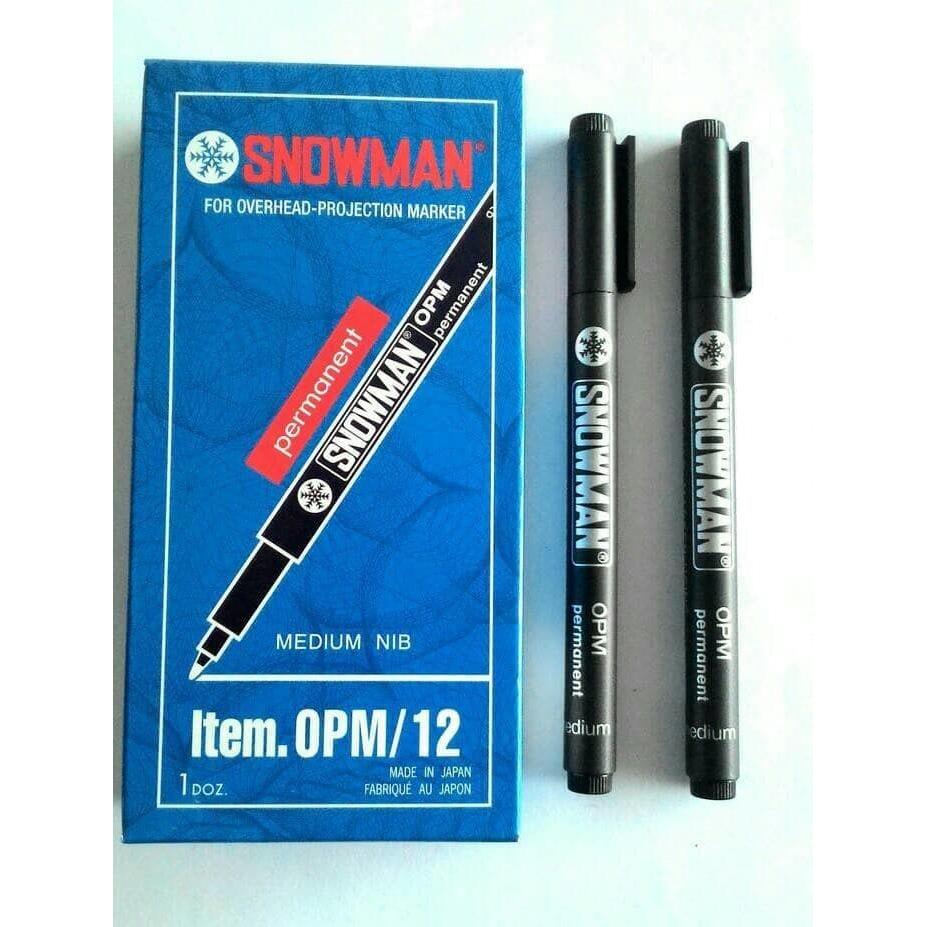NEW Spidol OHP Snowman OPM Permanent (Medium) / Pulpen Snowman OHP OPM