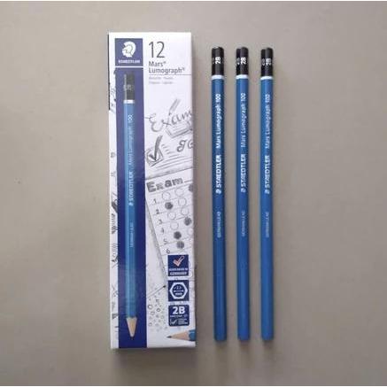 NEW [TOP SALE] Pensil 2b staedler lumograph 1 pak isi 12 pcs - STAEDTLER Pensil 2B Mars Lumograph