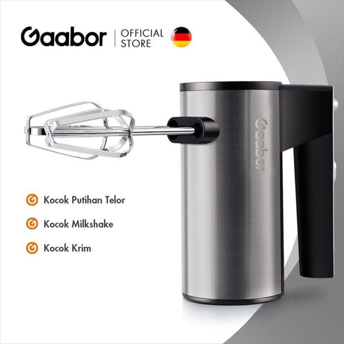 GAABOR Hand Mixer 200 Watt Pengocok Telur Pengaduk Stainless GE-M02A