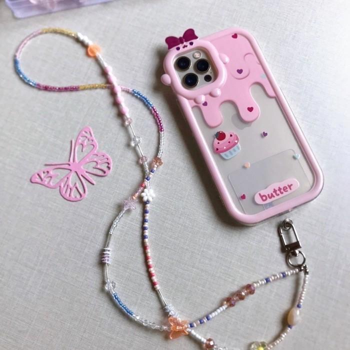 Flash Sale Lanyard Strap Kalung Name Tag Id Card Manik Beads Lanyard Pods Tali Original