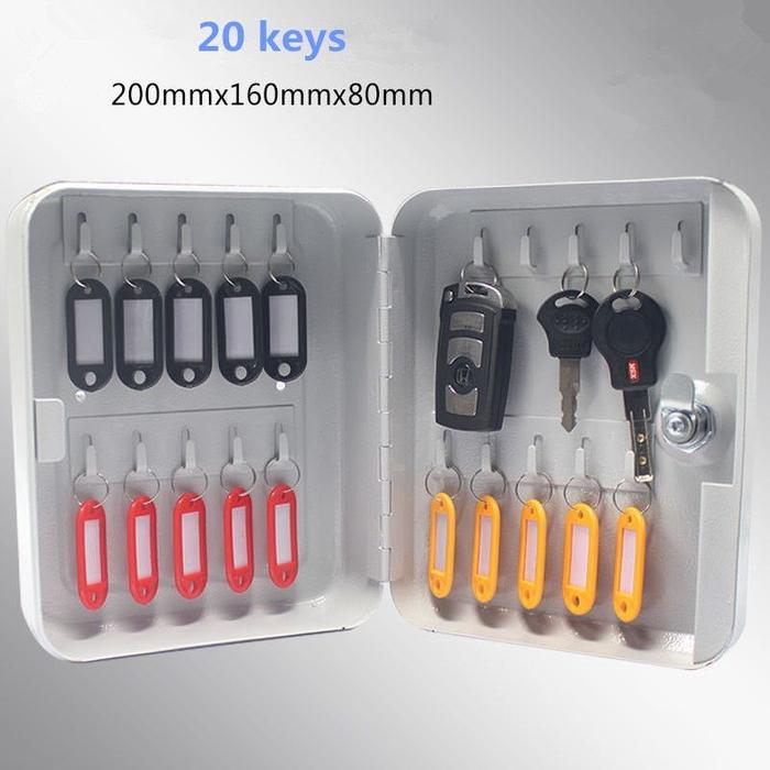 Krisbow Innovation - Wall Key Box 20 Key Metal Safety Lock Key Box Tempat Penyimpanan Kunci