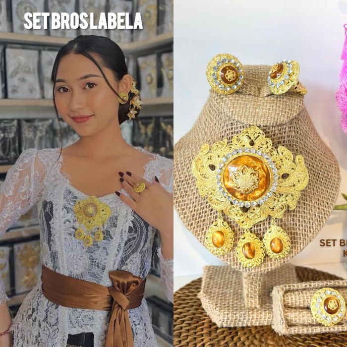 TERLARIS STARLIGHT BALI - Set Bros Labela (Bros, anting, cincin) / Set Alpaka / Bros Alpaka / Bros