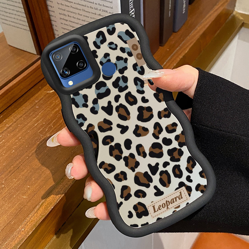 Casing Untuk Realme C15 Case Casing HP Pola cetak macan macan Kesing Cesing Macaron Mirror Kasing Si