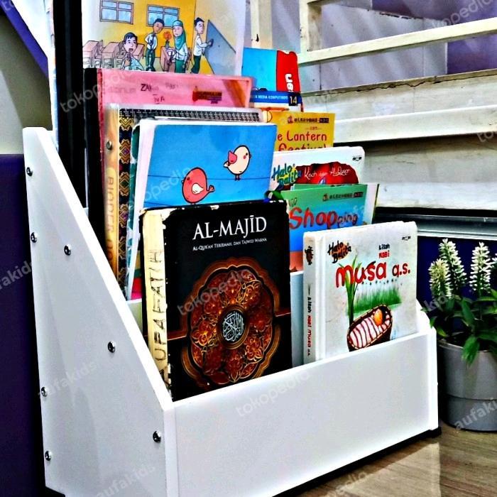 Rak Buku Anak 3 Tingkat / Rak Montessori / Rak Majalah Brosur /Rak Tk