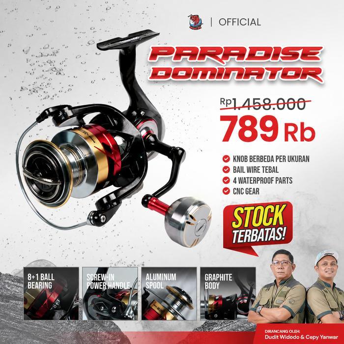 Reel Paradise Dominator Reel Pancing Power Handle Metal, Graphite Body Putaran Halus & Anti Karat