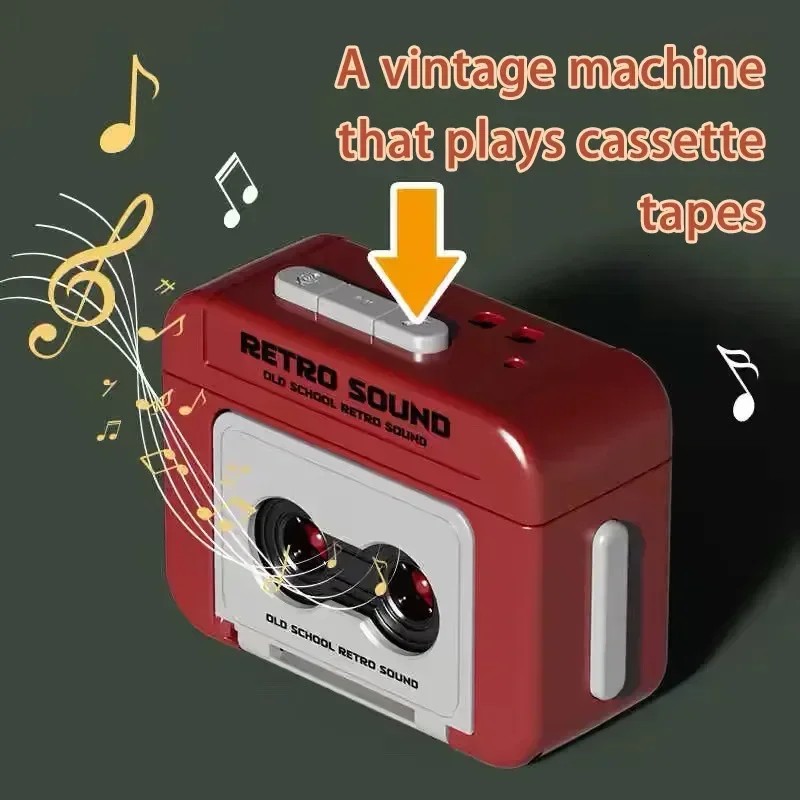 2024 Retro Recorder Fun Music Box Pendant Toy Mini Retro Recordable Tape Recorder Keychain Toy