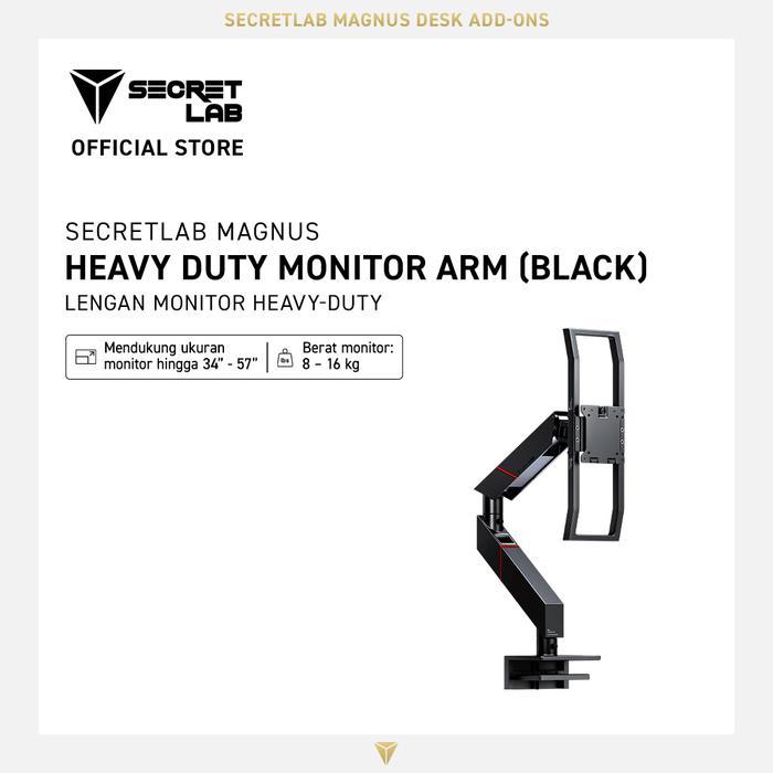 Secretlab MAGNUS Heavy Duty Monitor Arm Black | Untuk Ultrawide & Curved Monitor | Garansi 3 Tahun