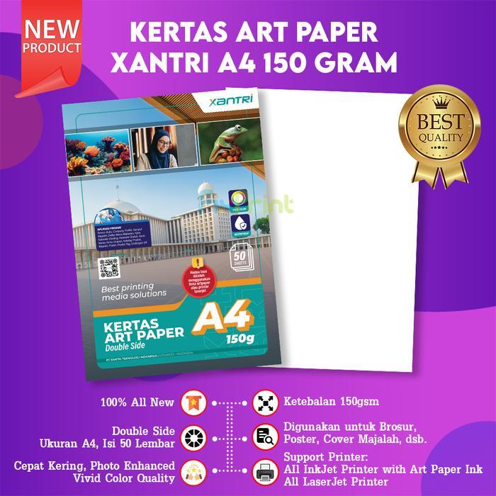 Kertas Art Paper A4 150Gsm Isi 50 Lembar Paper Art 150 Gsm