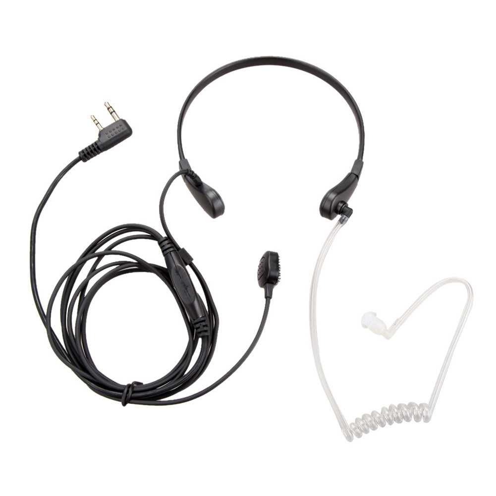 2 Pin PTT MIC Headset lkie Talkie Headset 2Pin PTT Covert Acoustic Tube Earpiece Headset Mic for