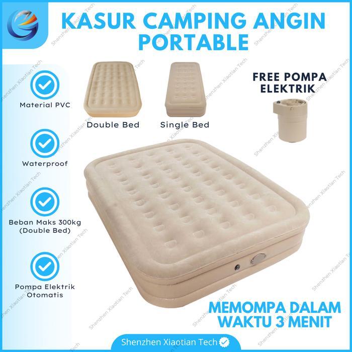 Matras Camping Angin Inflatable Kasur Camping Single Bed/Double Bed