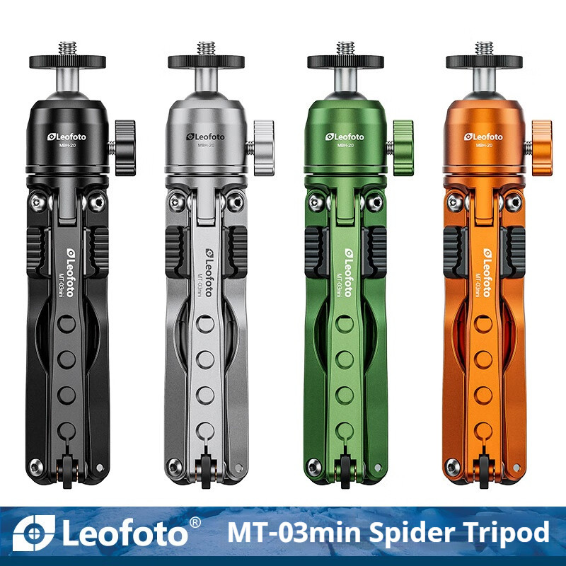 Leofoto MT-03 Spider Mini Tripod DSLR, Smartphone, Selfie Desktop Tripod Kit Travel & Photography