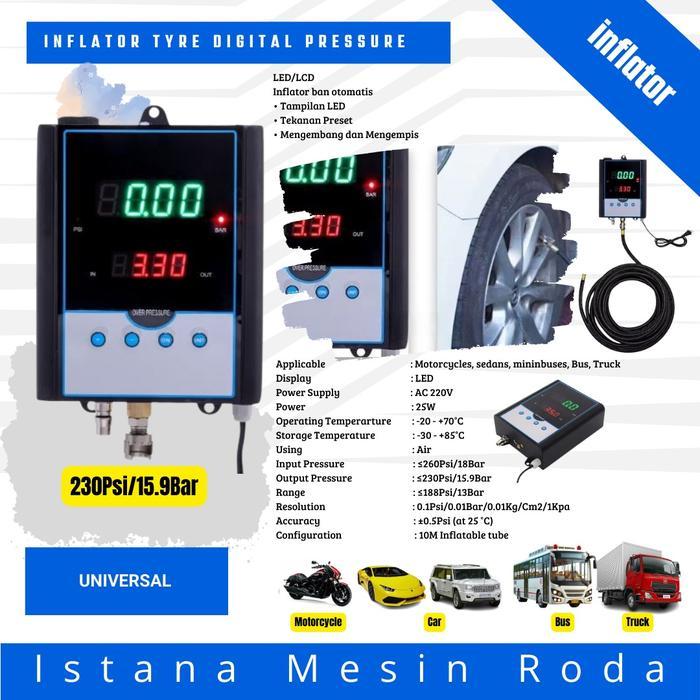 Digital Tire Inflator isi BAN TRUK  BUS MOBIL MOTOR TEKANAN 15.9/16 BAR 230 PSI angin ban tyre infla