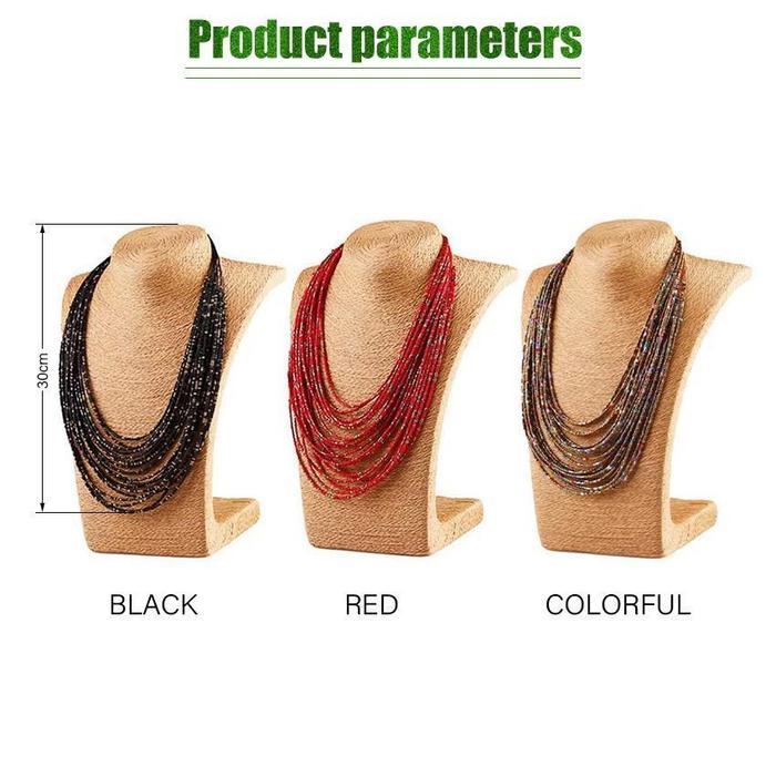 Kalung fashion wanita manik-manik Layer - Kalung Etnik Wanita Layer Aksesoris Fashion Hijab Panjang