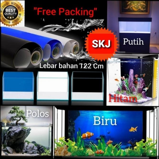 READY STIKER AQUARIUM/STIKER BIRU HITAM GLOS DOFF _ Biru