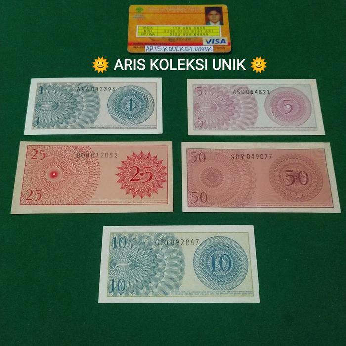 Set Lengkap Uang Kuno 1 5 10 25 50 Sen Tahun 1964 Sukarelawan Dwikora