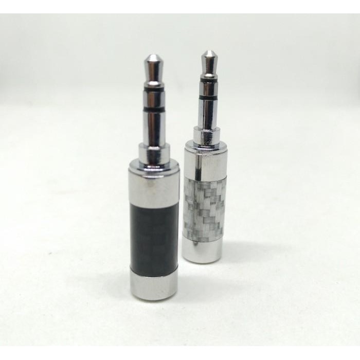 New Rhodium Plated Lurus Carbon Fiber Jack 3.5mm Replacement Audio Plug