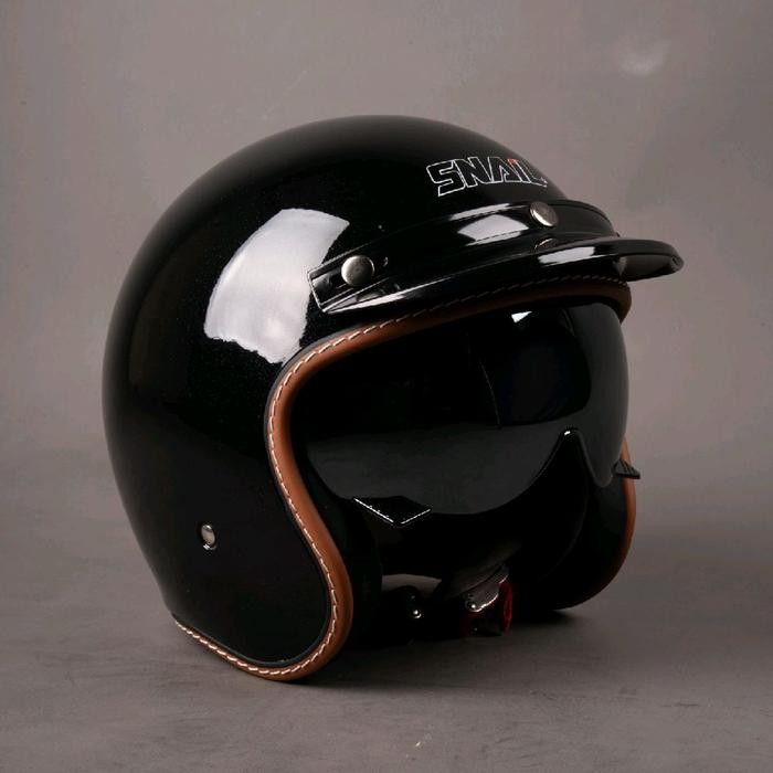 Helm Snail Retro R1 - Black Glossy