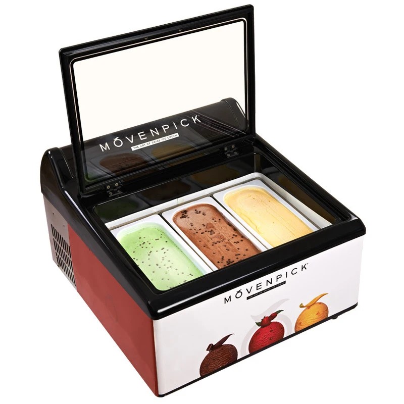 Commercial Ice Cream Dessert Freezer Desktop Ice Cream Frozen Float Custom Display Cabinet Freezer