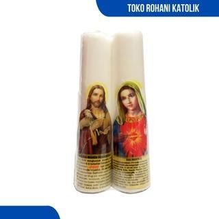 LILIN DOA KATOLIK 20-25 CM / LILIN ALTAR KATOLIK / LILIN DOA NOVENA / LILIN BESAR / LILIN DOA