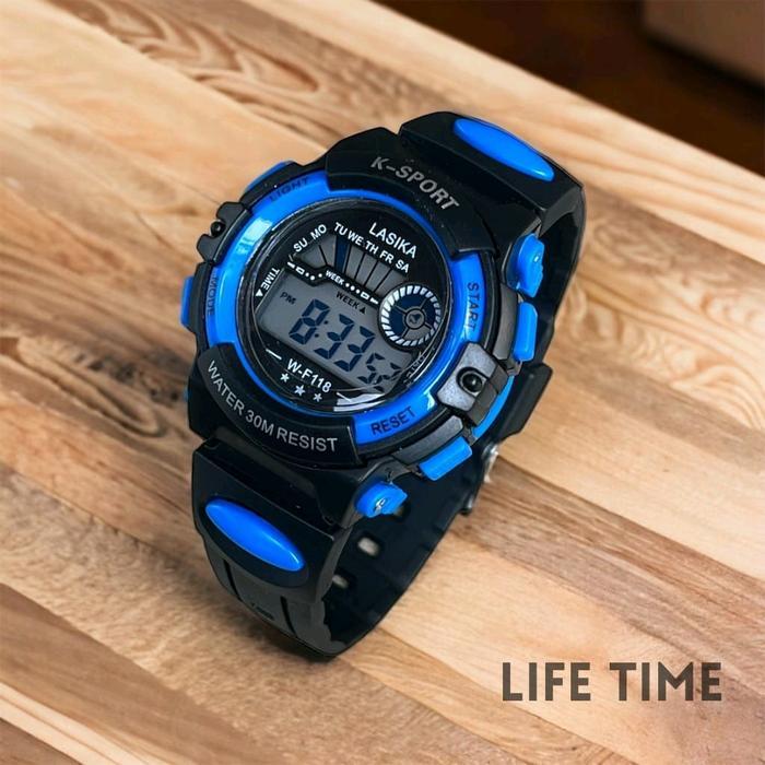 JAM TANGAN ANAK LASIKA 7118 TAHAN AIR JAM TANGAN ANAK COWOK CEWEK DIGITAL SPORTY LAMPU