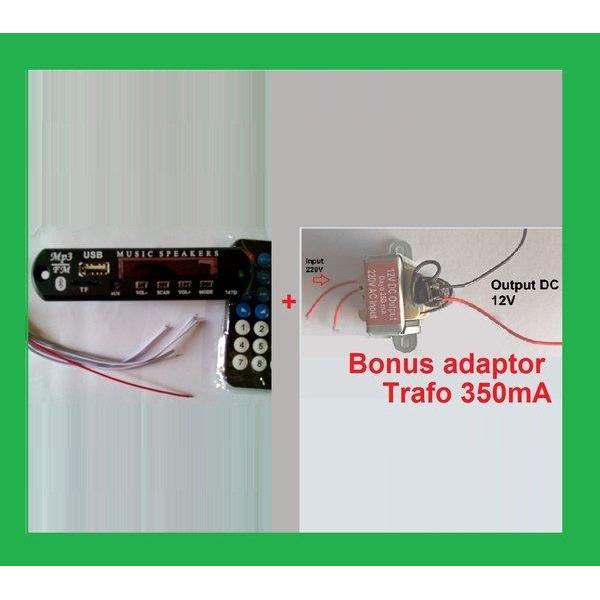 Terlaris Super Bluetooth MP3 USB FM player Module bonus adaptor 220V SALE